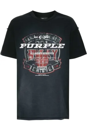 Purple Brand Koszulki, Mężczyzna, Czarny, M, Bawełna, Bawełna z nadrukiem logo T-shirt