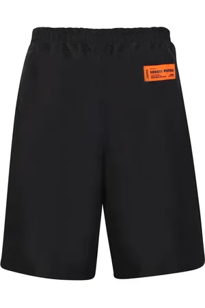 Heron Preston Szorty, Mężczyzna, Czarny, S, Poliester, Czarne Szorty z Elastyczną Gumką w Pasie Ss 23