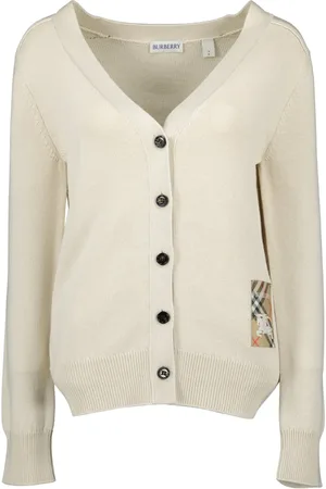 Burberry Swetry, Kobieta, Beżowy, S, Wełna, Wełniany Kardigan Cavalier