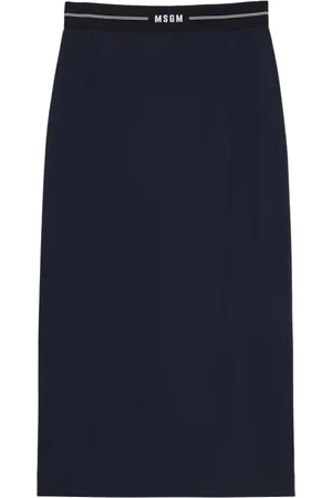 Msgm Spódnice, Kobieta, Niebieski, S, Wełna, Spódnica z mieszanki wełny