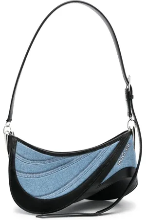 MUGLER Torebki, Kobieta, Niebieski, ONE SIZE, Denim, Średnia torebka crossbody Medium Spiral Curve 01 Denim