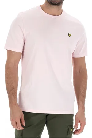 Lyle & Scott Koszulki, Mężczyzna, Różowy, 2XL, Różowy Bawełniany T-shirt z Okrągłym Dekoltem i Krótkim Rękawem
