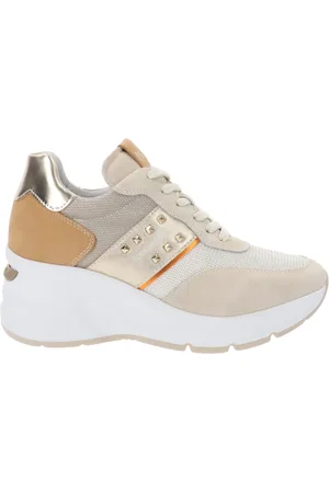 Nero Giardini Buty, Kobieta, Beżowy, 36 EU, Skóra, Skórzane sneakersy damskie, stylowe i wygodne