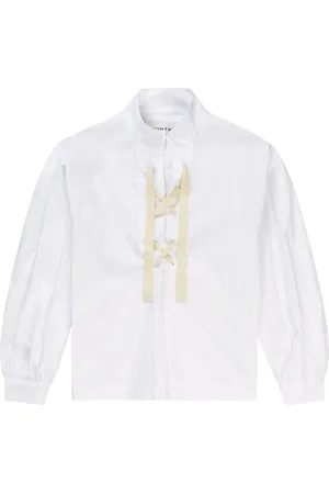 Munthe Bluzki, Kobieta, Biały, L, Elegancka Bluzka z Detalem Wiązania