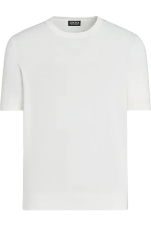 Ermenegildo Zegna Koszulki, Mężczyzna, Biały, M, Klasyczny Bawełniany T-shirt