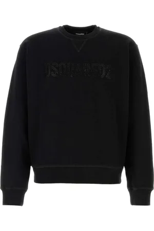 Dsquared2 Bluzy, Mężczyzna, Czarny, M, Bawełna, Czarna bawełniana bluza dresowa