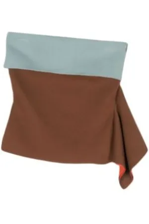 Fendi Koszulki, Kobieta, brązowy, S, Wełna, T-shirt z nadrukiem słownym Top Honor