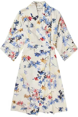 Munthe Sukienki, Kobieta, Wielobarwność, 2XL, Sukienka kopertowa w kwiaty z wiązaniem w talii