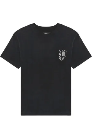 Purple Brand Koszulki, Mężczyzna, Czarny, L, Denim, Gotycki T-shirt z kryształami