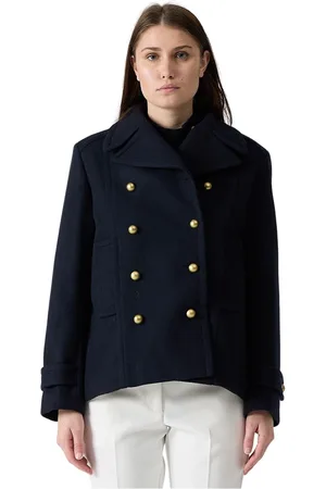 ERMANNO SCERVINO Kurtki, Kobieta, Niebieski, M, Wełna, Lekka kurtka