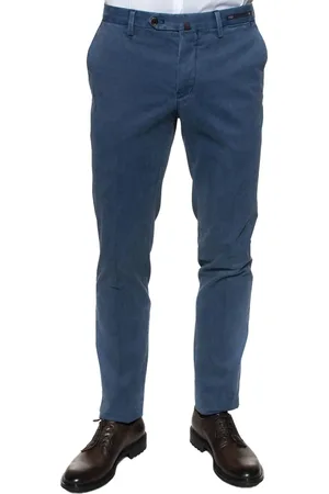 PT01 Spodnie, Mężczyzna, Niebieski, 4XL, Chino Slim Fit z Efektem Marmuru