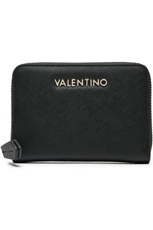 Valentino by Mario Valentino Akcesoria, Mężczyzna, Czarny, ONE SIZE, Len, Czarny Portfel i Lustro Set Parure