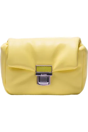 Msgm Torebki, Kobieta, Żółty, ONE SIZE, Skóra, Torebka Crossbody z Wegańskiej Skóry