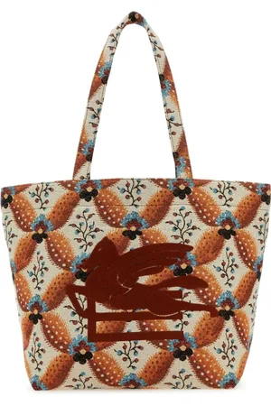 Etro Torebki, Kobieta, Wielobarwność, ONE SIZE, Bawełna, Haftowana torba shopperka Medium Soft Trotter z płótna