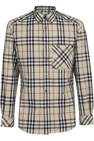 Burberry Koszule, Mężczyzna, Beżowy, M, Bawełna, Koszula Causey
