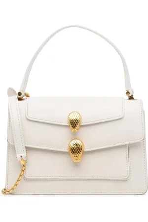 Bvlgari Torebki, Kobieta, Biały, ONE SIZE, Serpenti Skórzana Satchel z Odpinanym Paskiem
