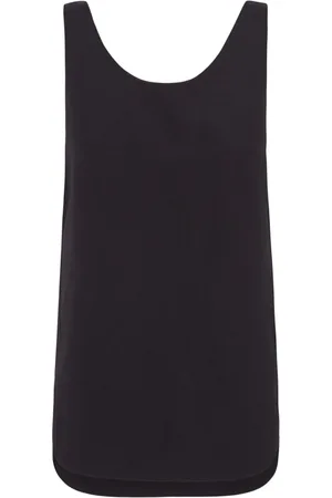 Cortana Koszulki, Kobieta, Czarny, L, Len, Linen Silk Triangle Detail Tank Top