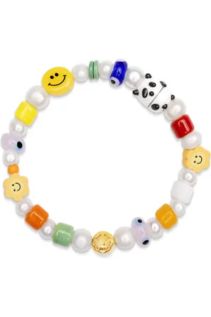 Nialaya Akcesoria, Mężczyzna, Żółty, 2XL, Bransoletka Panda Pearl