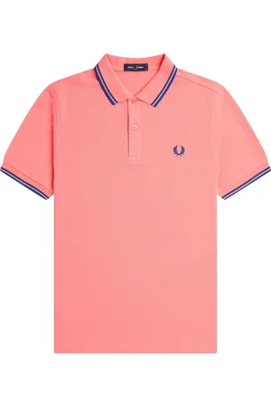 Fred Perry Koszulki, Mężczyzna, Różowy, L, Bawełna, Polo Slim Fit z Podwójnym Paskiem