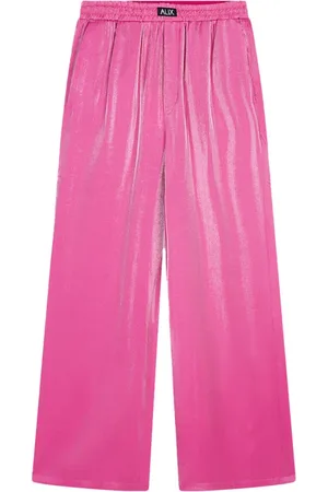 Alix the label Spodnie, Kobieta, Różowy, L, Shine Wide Leg Pants