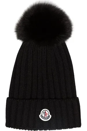 Moncler Akcesoria, unisex, Czarny, ONE SIZE, Wełna, Pom Pom Beanie