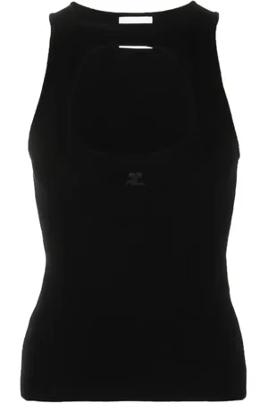 Courrèges Koszulki, Kobieta, Czarny, L, Milano Tank Top
