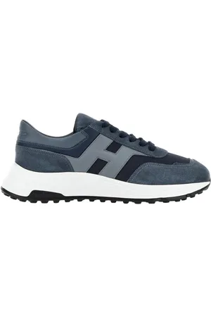 Hogan Buty, Mężczyzna, Niebieski, 43 1/2 EU, Zamsz, Niebieskie sneakersy z zamszu z pianką memory