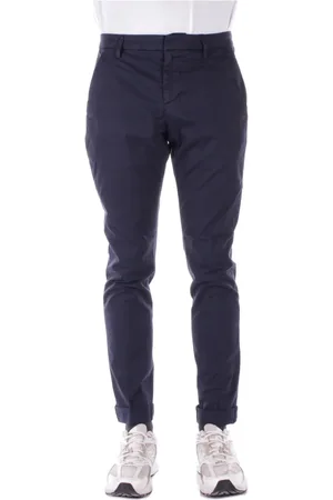 Dondup Spodnie, Mężczyzna, Niebieski, W33, Niebieskie Spodnie Slim Fit
