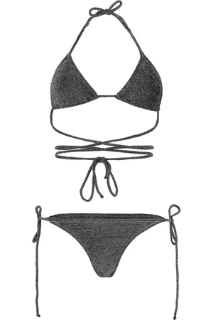 Reina Olga Stroje kąpielowe, Kobieta, Szary, M, Bikini z Lurexem i Troczkami