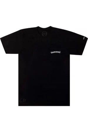 CHROME HEARTS Koszulki, Mężczyzna, Niebieski, L, Czarna koszulka z logo Scroll