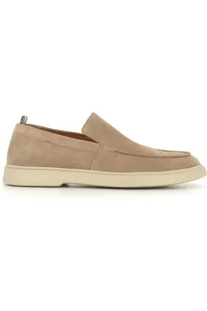 Officine creative Buty, Mężczyzna, Beżowy, 44 EU, Zamsz, Beżowe wsuwane sandały z zamszu