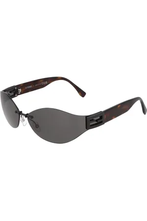 Fendi Akcesoria, unisex, brązowy, ONE SIZE, Eleganckie Okulary Przeciwsłoneczne z Metalową Ramą