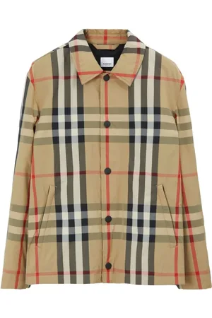 Burberry Kurtki, Mężczyzna, Wielobarwność, M, Beżowa Koszula w Kratę Sussex