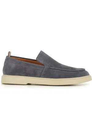 Officine creative Buty, Mężczyzna, Niebieski, 42 EU, Zamsz, Wsuwane sandały z niebieskiego zamszu