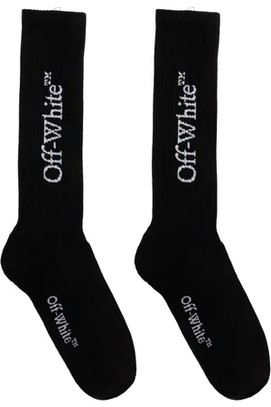 OFF-WHITE Bielizna, Mężczyzna, Czarny, L, Bawełna, Przytulne Długie Skarpetki Książkowe