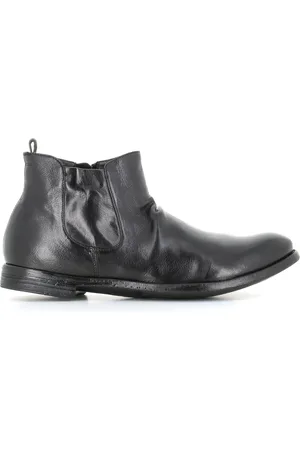 Officine creative Buty, Mężczyzna, Czarny, 42 EU, Skóra, Czarne skórzane botki na zamek