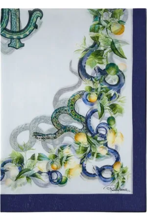 Roberto Cavalli Akcesoria, Kobieta, Wielobarwność, ONE SIZE, Pareo z nadrukiem cytryny, tkanina twill, Włochy