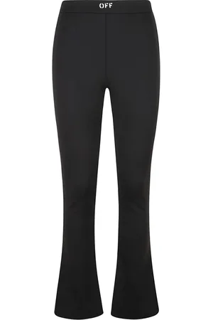 OFF-WHITE Spodnie, Kobieta, Czarny, S, Eleganckie legginsy z rozcięciem