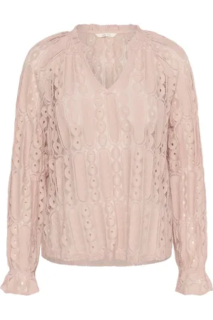 Cream Bluzki, Kobieta, Różowy, M, Bluzka z koronką w kolorze Sepia Rose