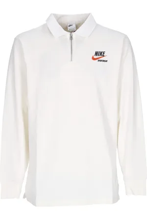 Nike Koszulki, Mężczyzna, Biały, M, Bawełna, Koszulka Polo z Długim Rękawem Sportswear Trend Rugby