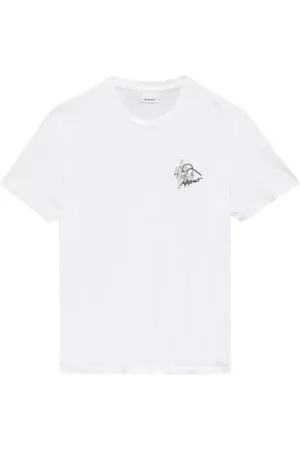 Isabel Marant Koszulki, Mężczyzna, Biały, XS, Koszulka z bawełny Desert Logo
