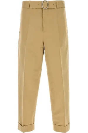 Jil Sander Spodnie, Mężczyzna, Beżowy, M, Beżowe Spodnie Casual z Bawełny