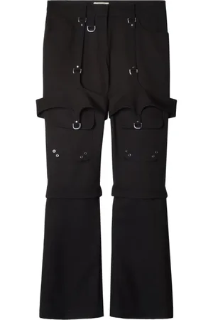 OFF-WHITE Spodnie, Kobieta, Czarny, 2XS, Szerokie spodnie