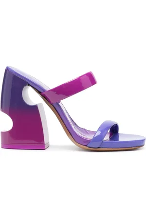 OFF-WHITE Buty, Kobieta, Różowy, 36 EU, Skóra, Klapki na obcasie Shade Meteor ze skóry, 120 mm