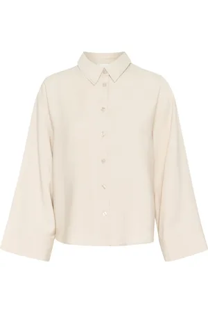My Essential Wardrobe Bluzki, Kobieta, Beżowy, M, Cadizmw Shirt Bluser Oatmeal