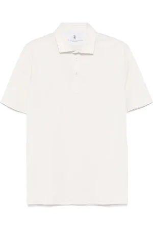 Brunello Cucinelli Koszulki, Mężczyzna, Beżowy, XL, Bawełniana Koszulka Polo 3 Guziki Włochy