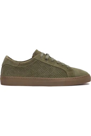 Kazar Buty, Mężczyzna, Zielony, 41 EU, Zamsz, Khaki trampki z przetłaczanym wierzchem