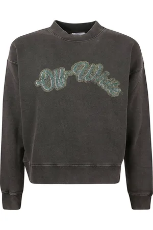 OFF-WHITE Bluzy, Mężczyzna, Czarny, L, Bawełna, Bacchus Skate Crewneck Sweatshirt