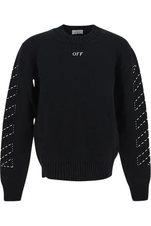OFF-WHITE Swetry, Mężczyzna, Czarny, S, Dzianinowy sweter