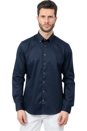 Bugatti Koszule, Mężczyzna, Niebieski, 4XL, Niebieska koszula z długim rękawem, regular fit